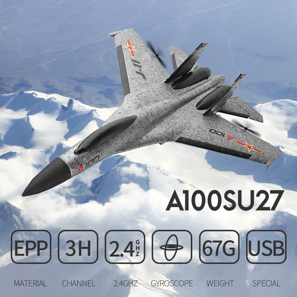 

Wltoys XK A100-SU27 RC Plane 2.4G 340mm 3CH Airplane Fixed Wing Planes Outdoor RC Toys Flying Remote Control Plane Children Gift