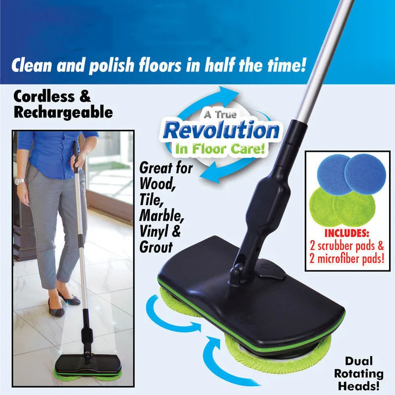 New Magic Easy Microfiber Electric Broom 360 Rotating Mop Spin Spray Foot Switch Mop Floor Cleaning Mop Easy Bucket Dust Broom