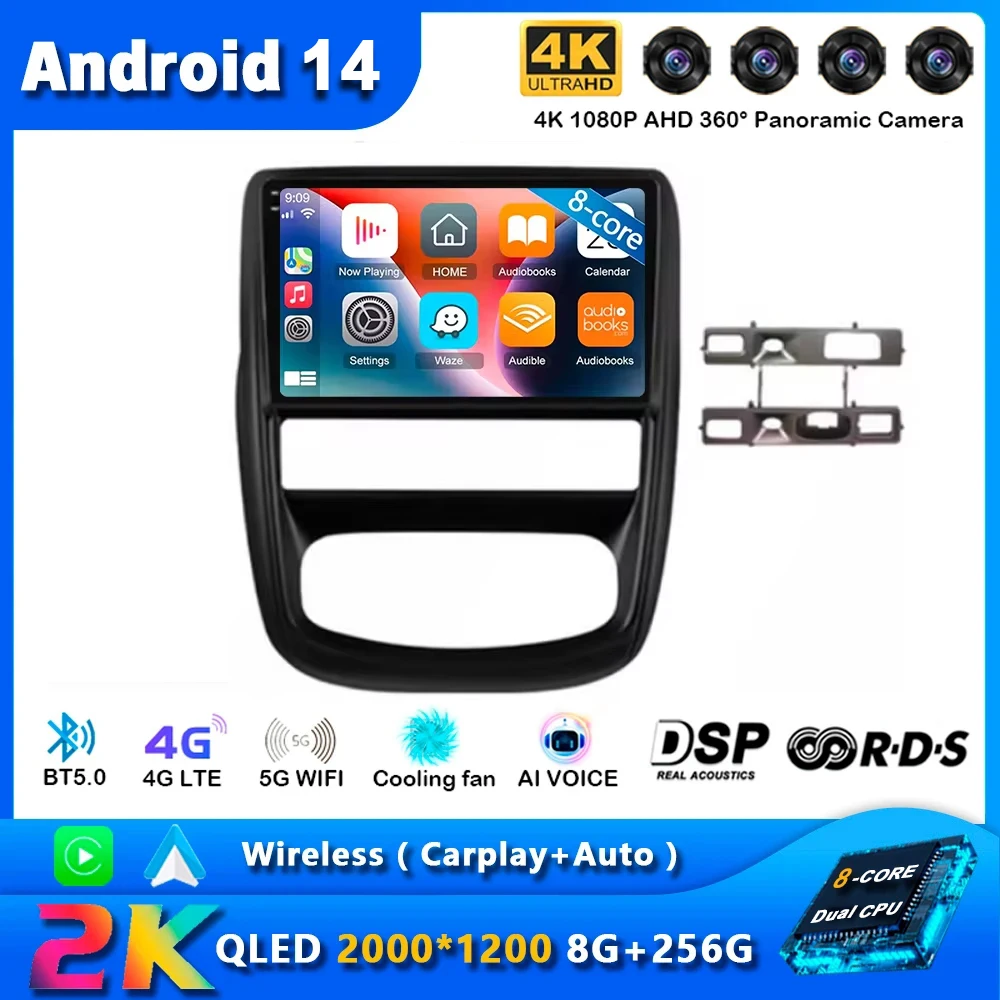 Автомагнитола на Android 14 для Renault Duster 1 2010 - 2015 Nissan Terrano 2014-2020 GPS-навигация