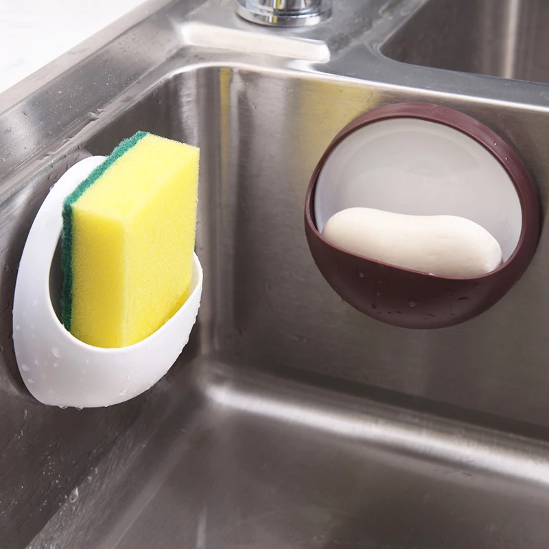 

1pcs Suction Cup Drain Soap Box Sponge Storage Rack Basket Rack Bathroom Soap Dish Drainer Case Holder Tools Kitchen Organizer