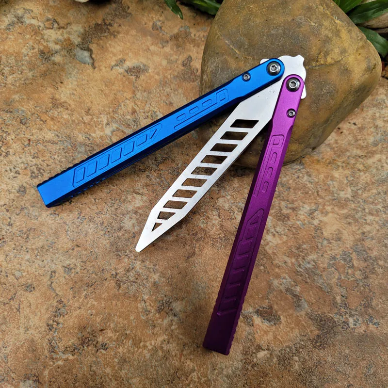 Theone Falcon Butterfly Practice Knife Throwing Blue and Purple Mixed Color Beast Not Sharp Blade Camping Survival Outdoor Tool on - Theone Фалькон Бабочка Практический Нож Метательный Синий и Фиолетовый Смешанный Цвет Зверь Неострая Лезвие Кемпинг Выжива