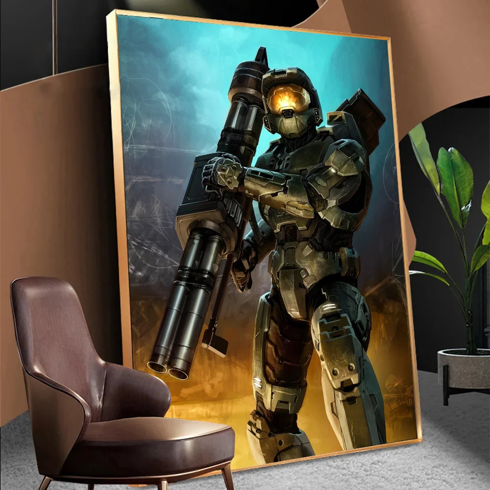 Game H-halo Hot Whitepaper Poster Retro Kraft Paper Sticker DIY Room Bar Cafe Vintage Decorative Painting