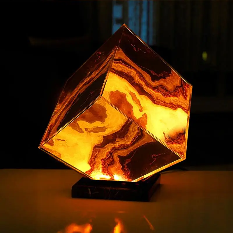 

Creative Bedside Decor Light Agate Crystal Lamp Plexiglass Bedroom Lava Lamp Creative Marble Lamp Living Room Desk Decor Lamp