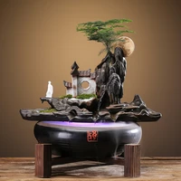 flowing water lucky decoration chinese ceramic home decoration humidifier living room office fengshui wheel opening gift