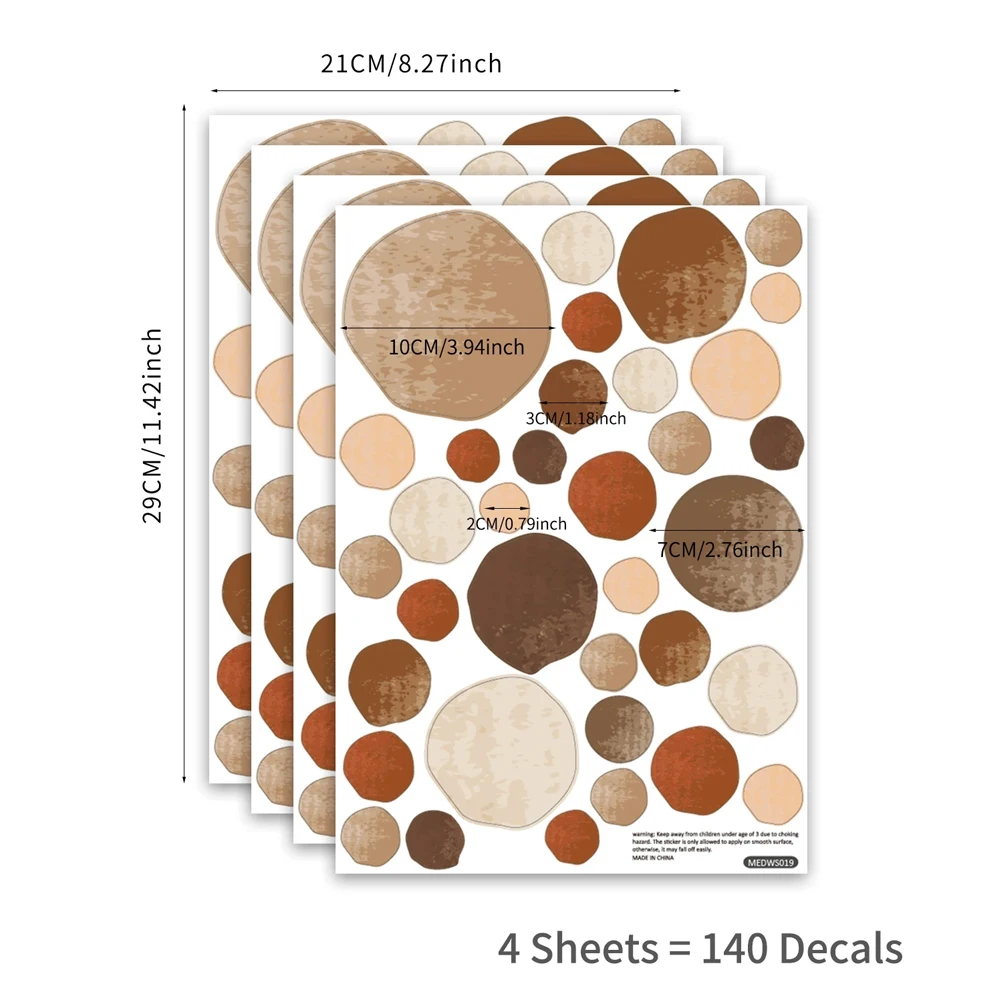 

Водостойкие наклейки на стену в горошек Boho для детской комнаты