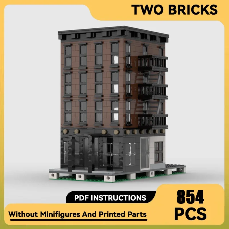 Moc Building Bricks Модель городского вида на улицу Нью-Йорк Квартира Технология