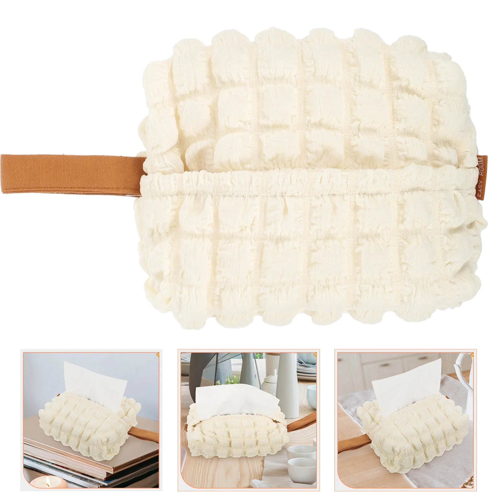 

Tissue Box Holder Napkin Dispenser Paper Storage Car Case Cloth Decorative Facial Container Hanging Organizer Holders Lanyard