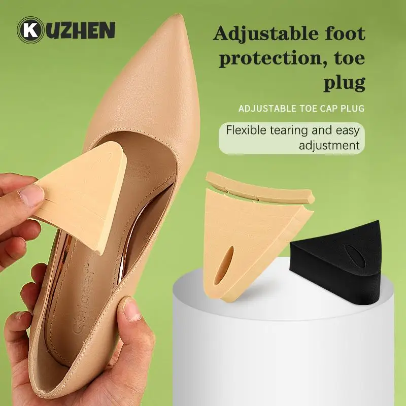 

1Pair Women High Heel Toe Plug Insert Shoe Big Shoes Toe Front Filler Cushion Pain Relief Protector Adjustment Shoe Accessories