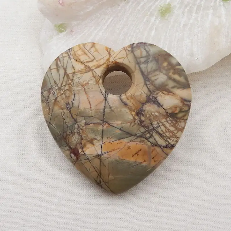 

Semiprecious Natural Stone Multi-Color Picasso Jasper Gemstone Pendant Bead 48x46x12mm 41g Fashion Jewelry Necklace Accessories