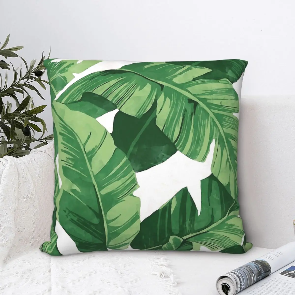 

Tropical Banana Leaves II Hug Pillowcase Backpack Cushion Livingroom DIY Printed Chair Coussin Covers Decorative