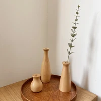 nordic minimalism wooden vase for plants solid wood flower vases plants pot flower arrangement tabletop home ornaments