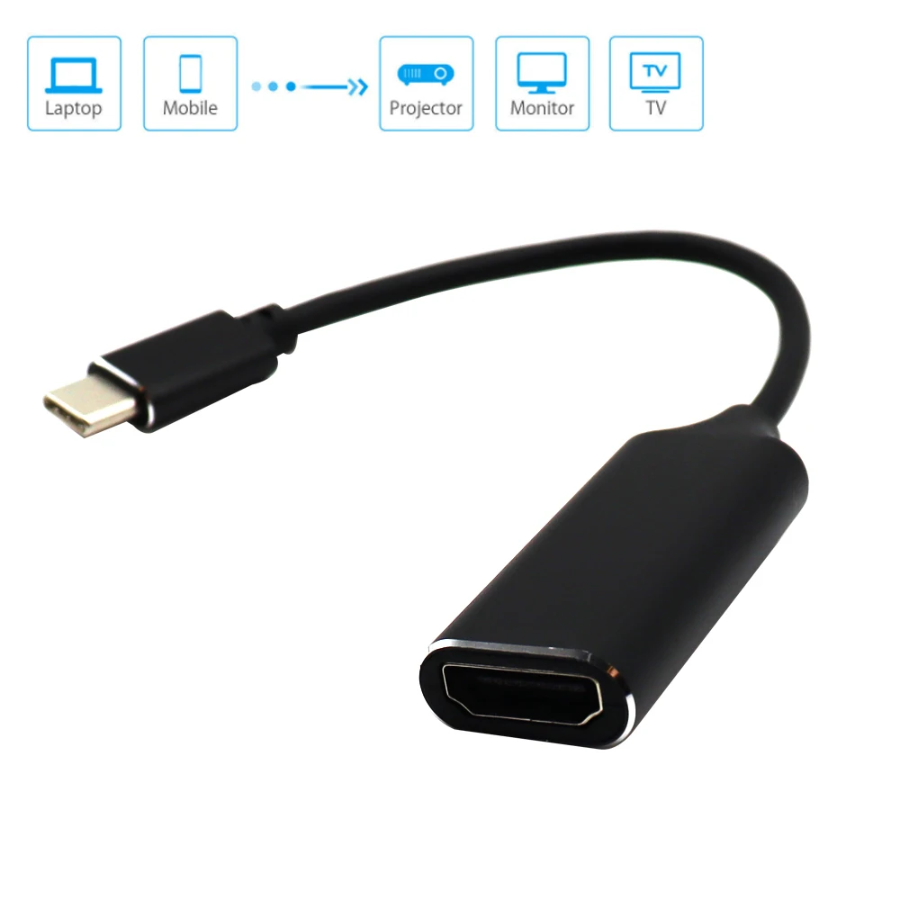 USB C к HDMI-совместимый кабель Type-C HDTV адаптер 3 1 4K конвертер для ПК ноутбука MacBook Huawei