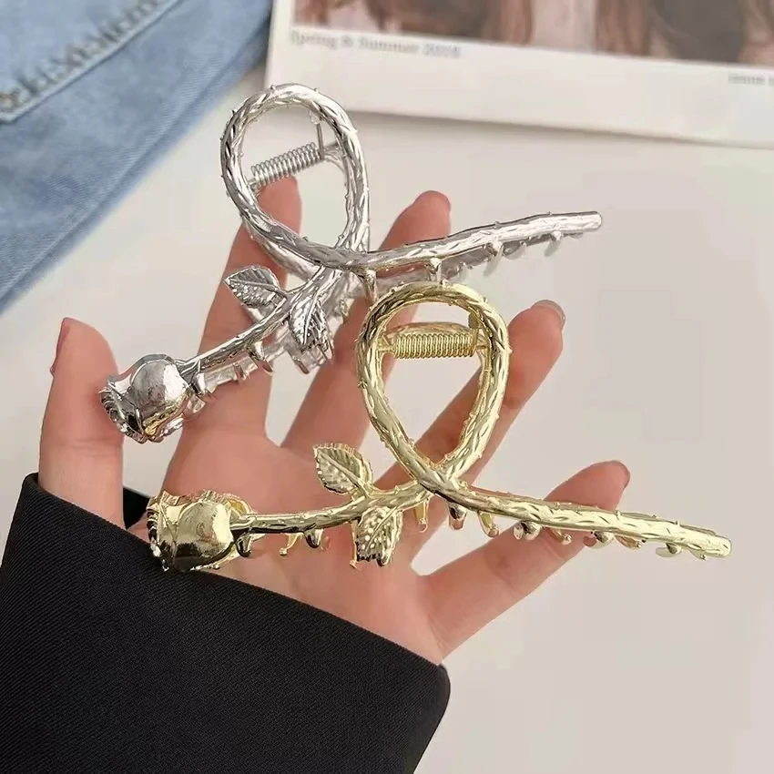 Новый металлический большой зажим для волос Thorn Rose женский универсальный в виде