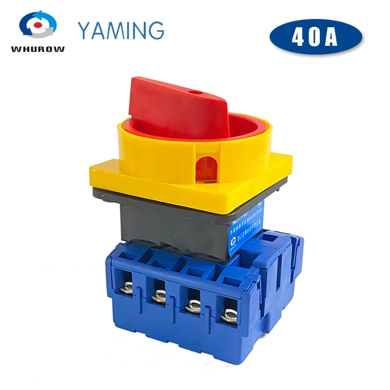 

Yaming Locking isolator switch with padlock panel 40A 4 Phases 2 position on-off Changeover rotary switch YMD11-40A/4P