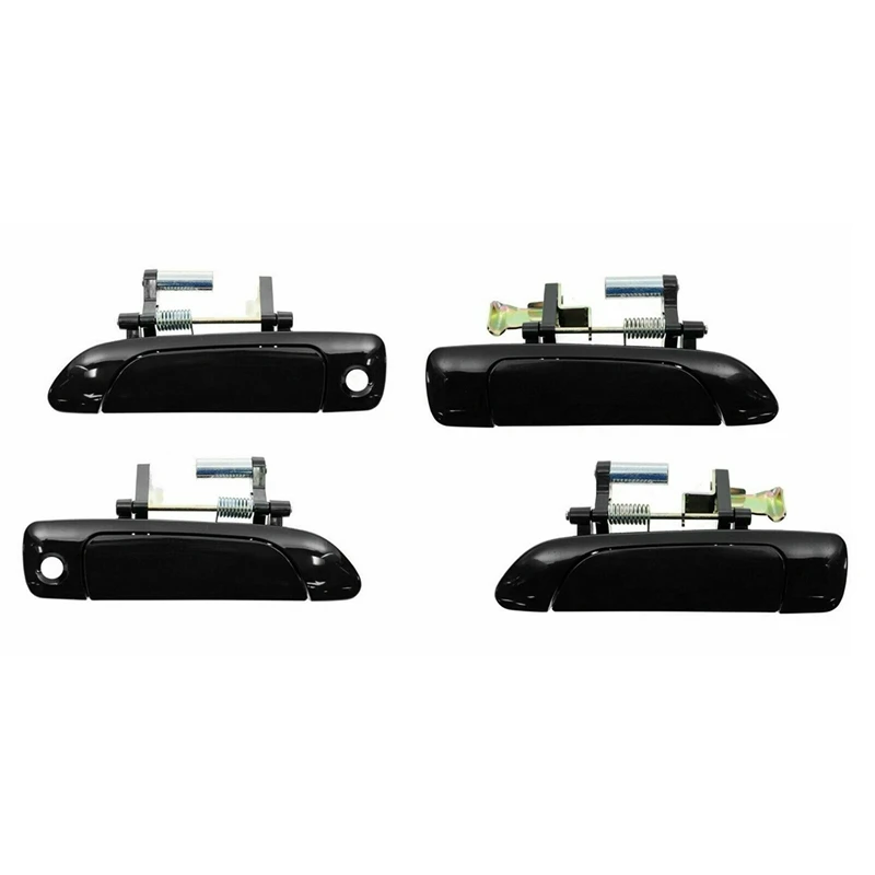 

4Pc Front & Rear Exterior Outside Door Handles Set Black New For 2001-2005 Honda Civic