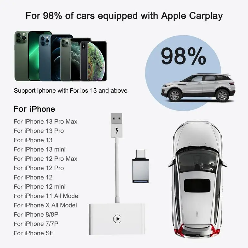 

BOX Car Adapter Suitable For IPhone 6 And Above Original Cars Wired To Wireless Smart AI BOX Car Machine Adapter