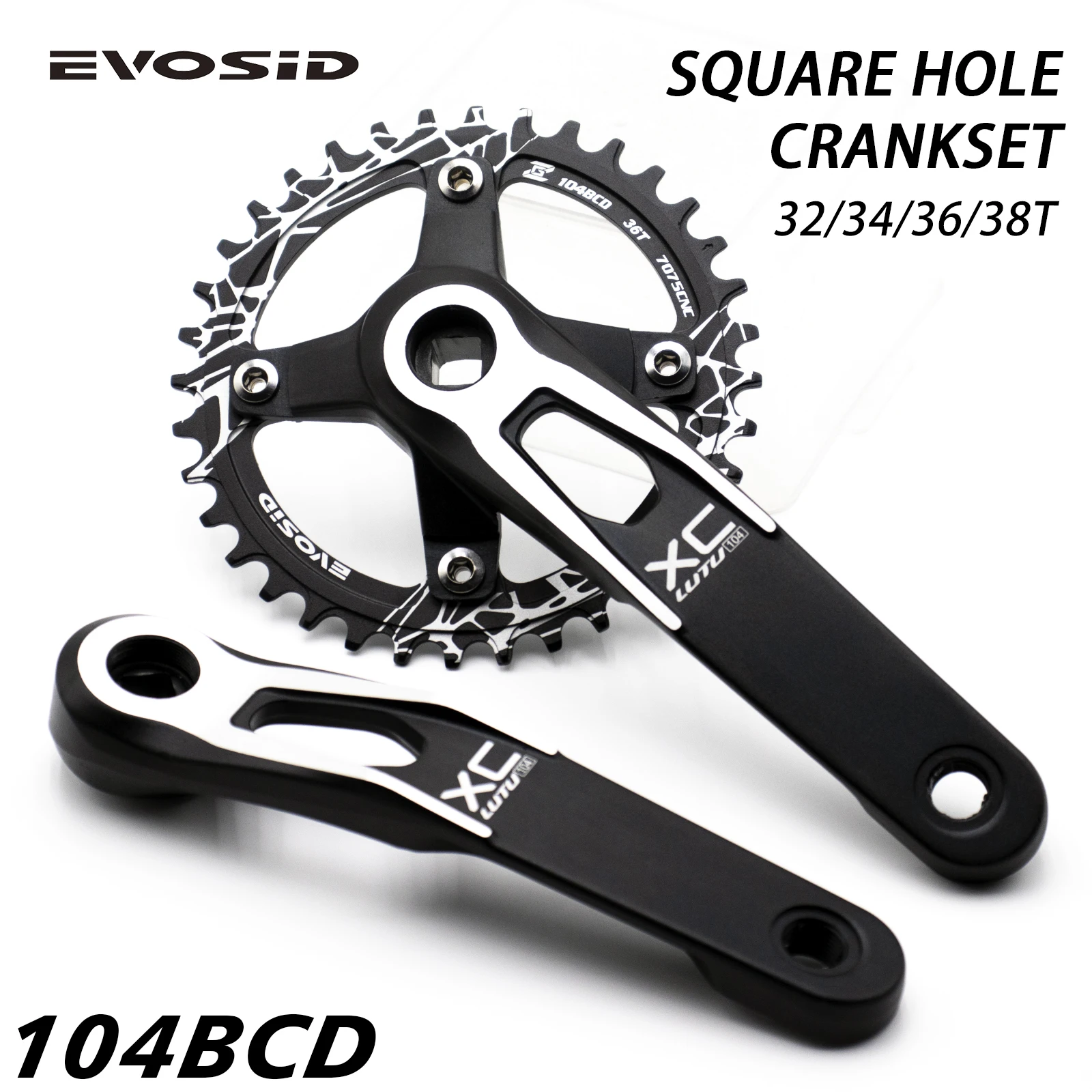 Сверхлегкая Шатунная Система Для Горного Велосипеда 104 BCD Звездочка С Квадратным