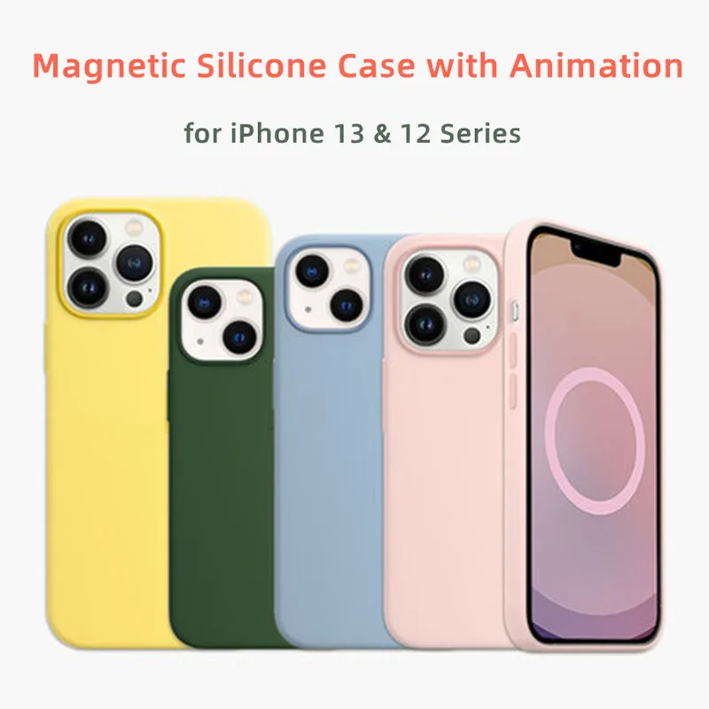 

Original Apple Magsafe Liquid Silicone Magnetic Case For iPhone 12 13 Pro Max 13 Mini Cases Wireless Charging Full Protect Cover