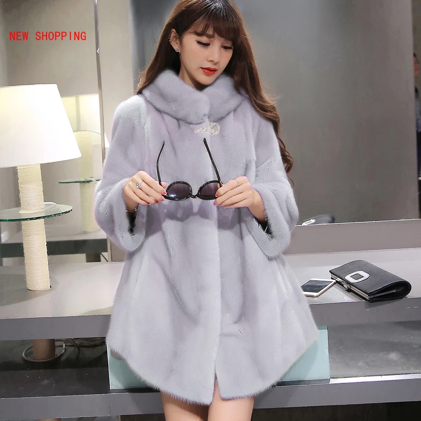 Warm Thick Mink Fur Jacket Coats Winter Faux Fur Coat Women Elegant Quality Korean Fashion Long Sleeve Overcoat Chaqueta Mujer