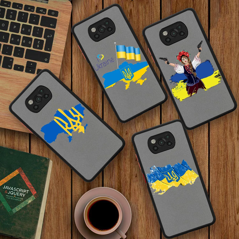 

Ukraine Flag Badge Pattern Phone Case For Xiaomi Poco X3 NFC Por M3 F3 F1 Note 11 10 Pro 9S 9 10S 8 7 8T K40 9A 9C Coque Cover