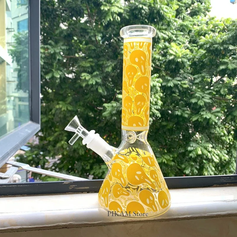 

25 см Желтая Ваза для кальяна, светящаяся курительная трубка, трубки для кальяна, мундштук, масляная лампа для коллектора, фляга для кальяна, ...