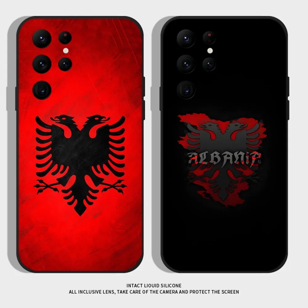 Albania Flag Phone Case For Samsung S24 S22 Ultra S20 S30 plus S23 ultra 5G Silicone Cover