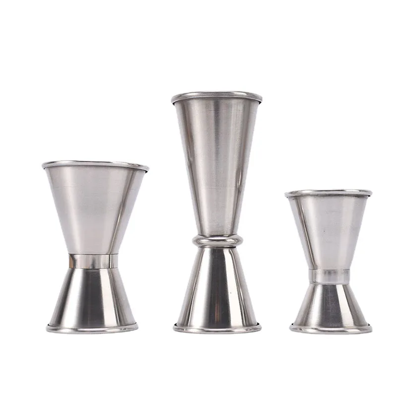 

Silver Drink Bar Shaker Cocktail Double Cup Stainless 30-50ML Accessories Jigger Wine Measure 15-30ML