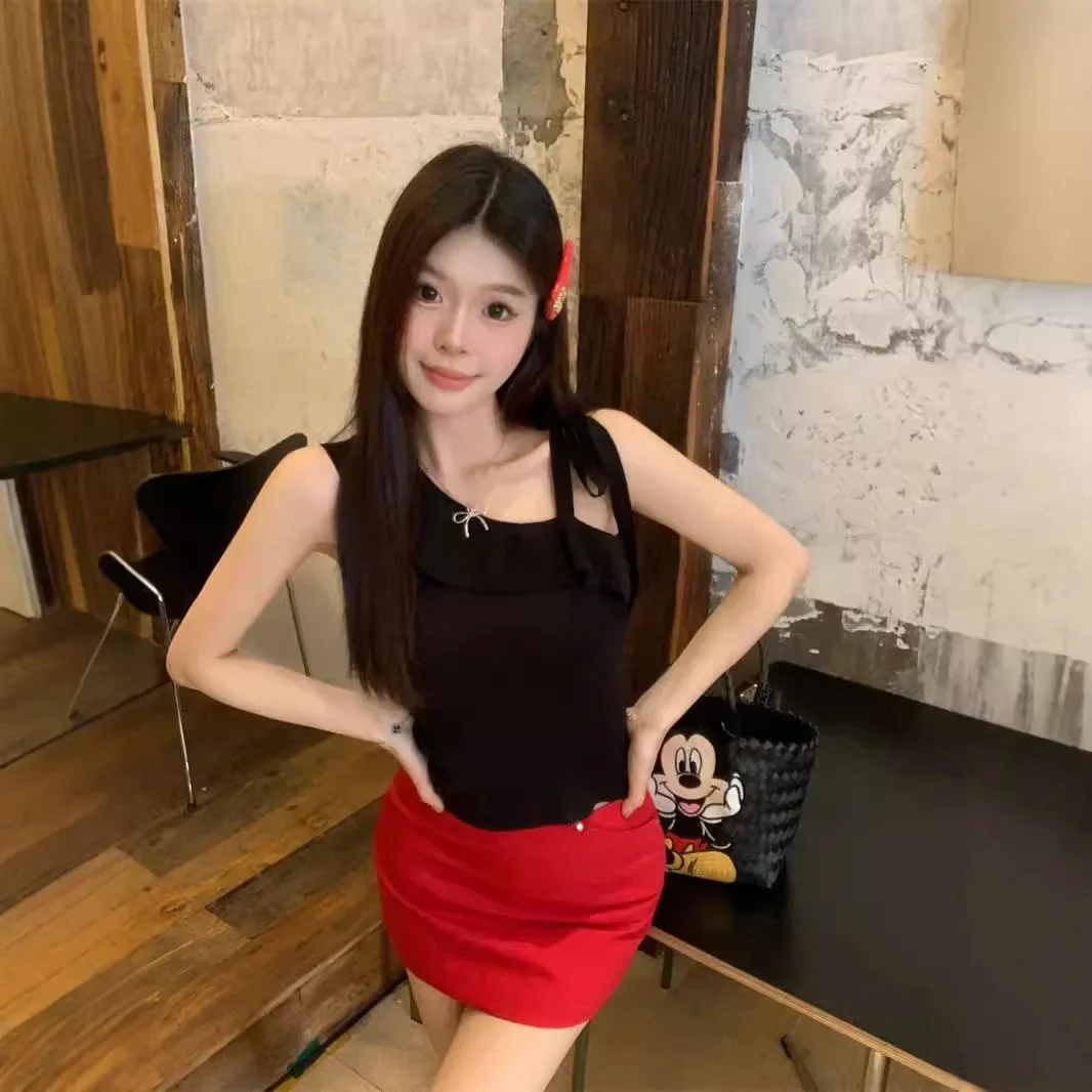 Асимметричный Трикотажный жилет с оборками Pure Desire женский летний сексуальный