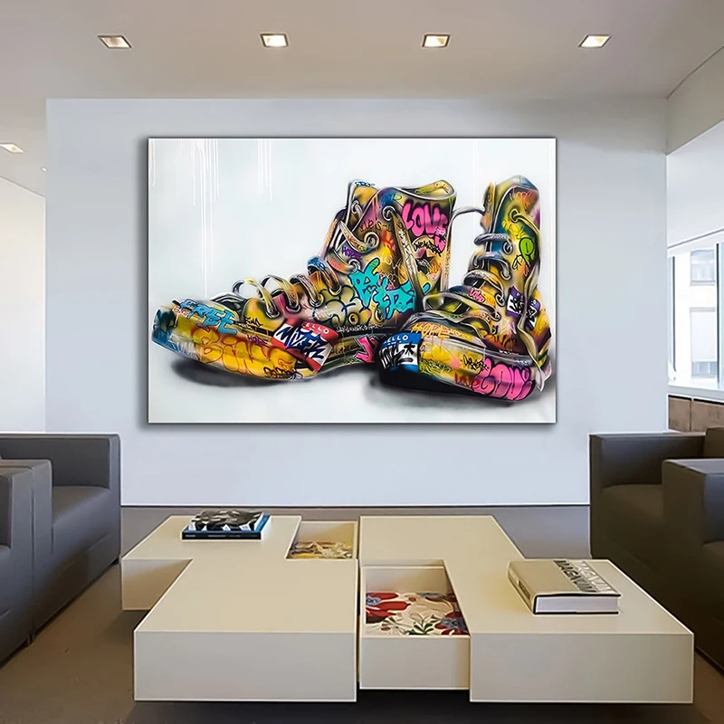 

Colorful Shoes Canvas Paintings Graffiti Posters Prints Wall Art Picture Modern Home Decor Artwork for Living Room Decor Cuadros