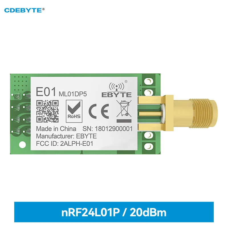 E01-ML01DP5 большой диапазон SPI nRF24L01P 2,4 ГГц 100 мВт SMA антенна IoT беспроводной приемопередатчик приемник nRF24L01P радиочастотный модуль