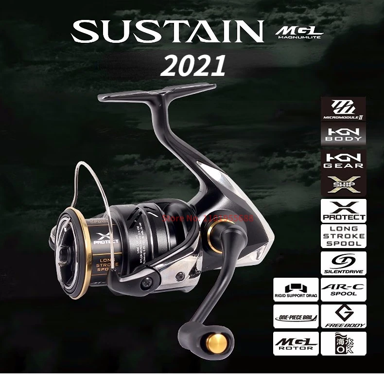 

Original SHIMANO 2021 SUSTAIN Fishing Reel 2500 2500HG C3000HG 3000XG 4000 4000XG C5000XG Freshwater Saltwater Fishing Wheel