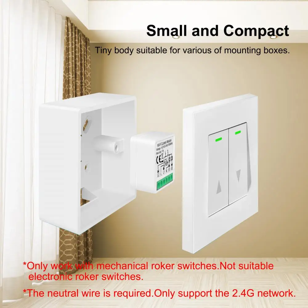 

Tuya WiFi Smart Switch 1/2gang Module Switch For Blind Roller Shutter Electric Motor App Voice Control Via Alexa