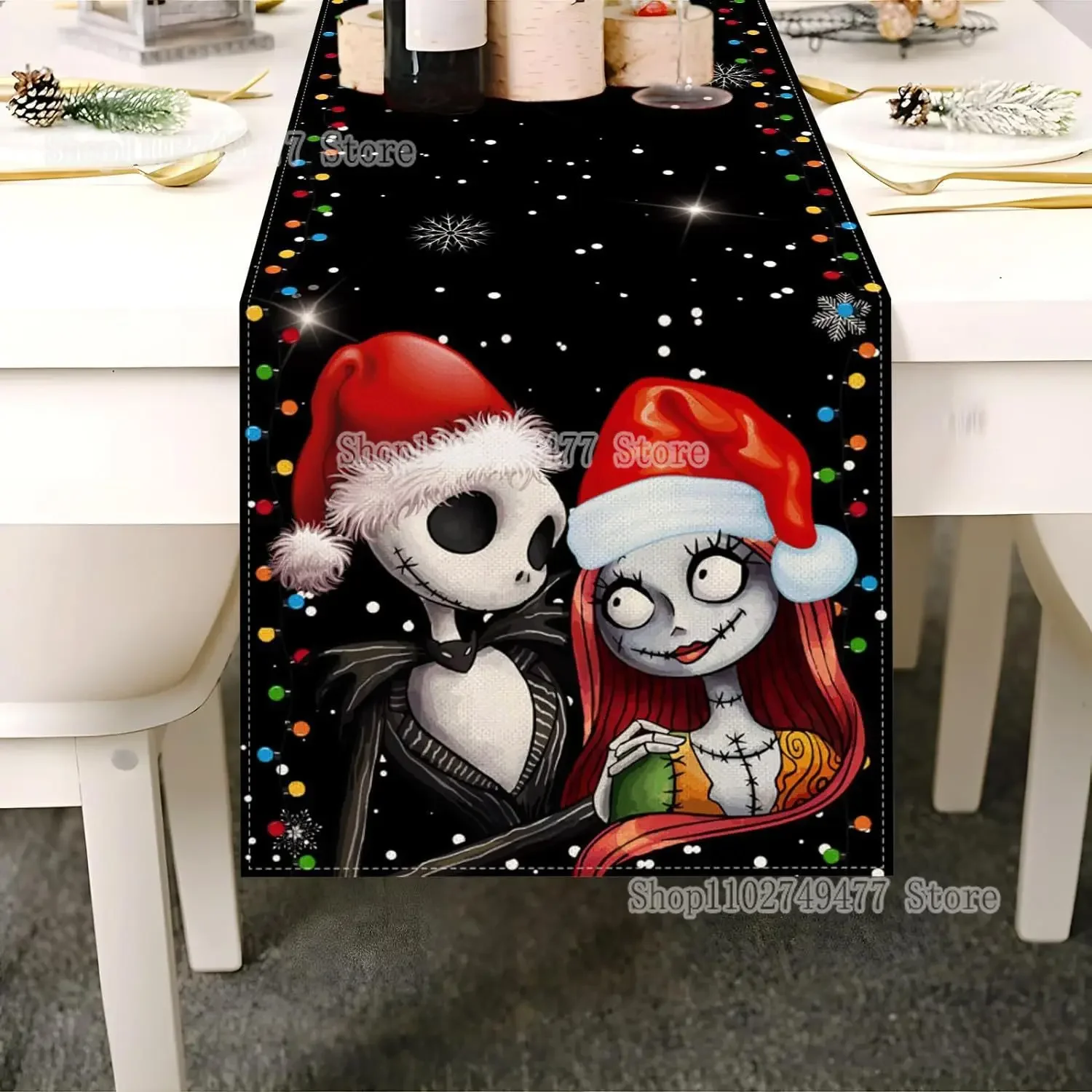 Кошмар перед Рождеством флаг для стола Джек Скеллингтон украшение