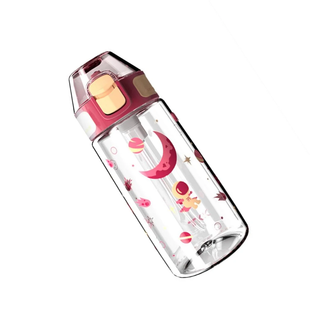 

Water Bottle Kawaii Glass Portable Transparent Drinking Bottles Bouncing Cup Lid Creatively with Measurement Cups Gift