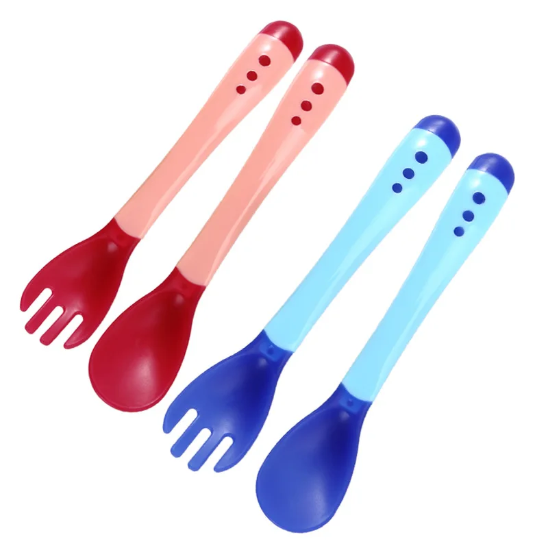 

Baby Temperature Sensing Spoons for Children Kids Feeder Infant Feeding Spoon Fork Utensils Heat Sensitive Spoons