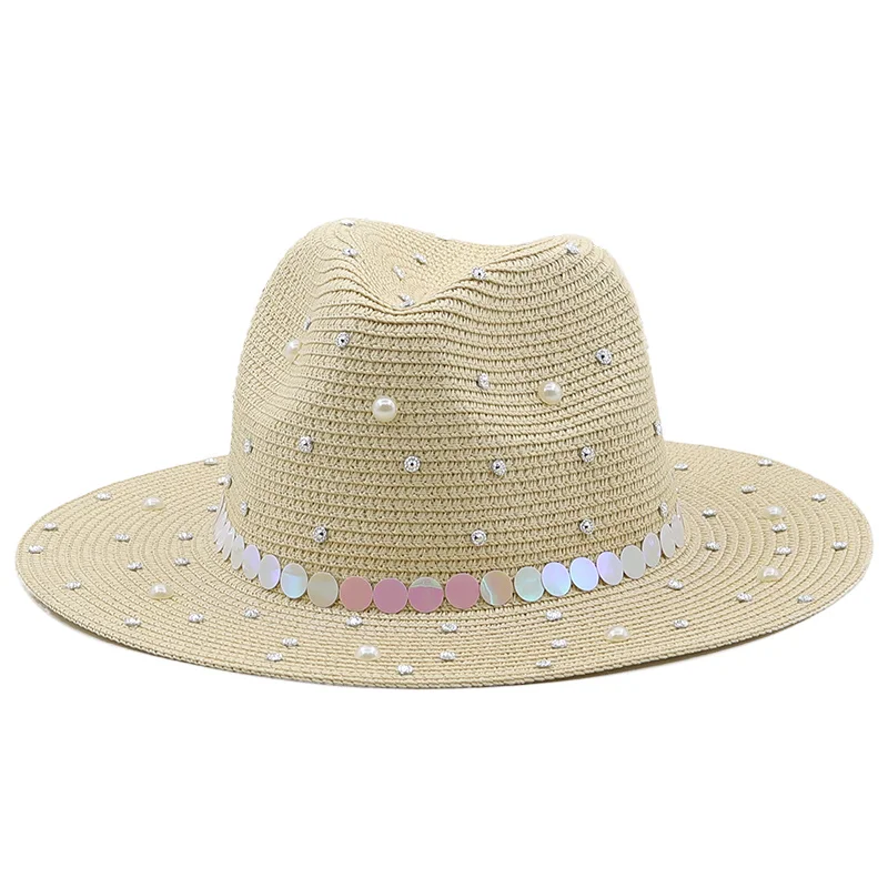 Шляпа женская Соломенная модная Панама для девушек Пляжная Повседневная летняя