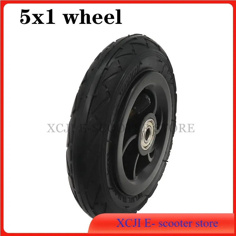 

5 Inch 5x1 Pneumatic tyre With Hub Wheel 5*1 Pneumatic Tire With Inner Tube Electric Vehicle Gocart Caster Wheel Parts