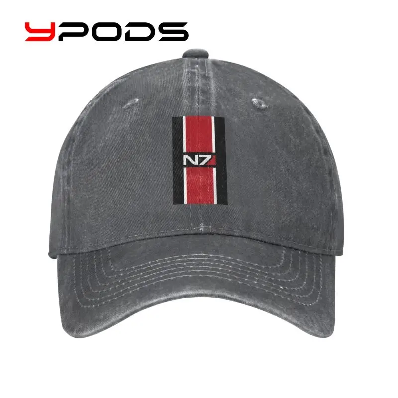 

Custom Cotton Mass Effect N7 Motorcycle baseball cap Women Men Adjustable Alliance Military Video Game Dad Hat Sports