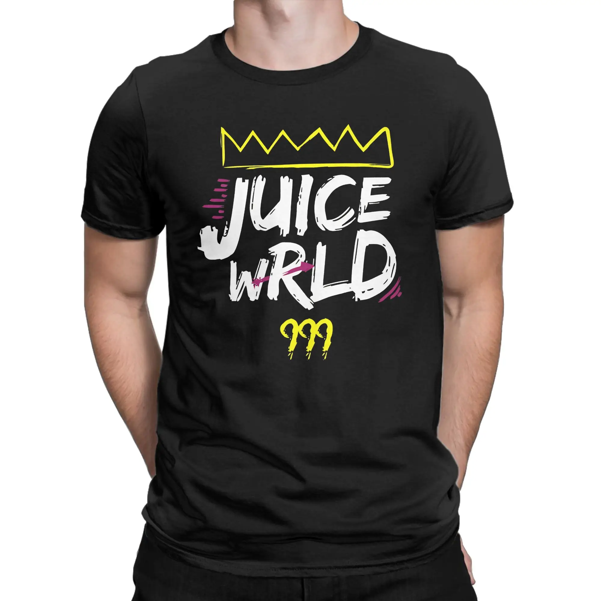 Фото Футболка из 100% хлопка с классическим ретро-графическим принтом J-Juice WRLD для мужчин №1