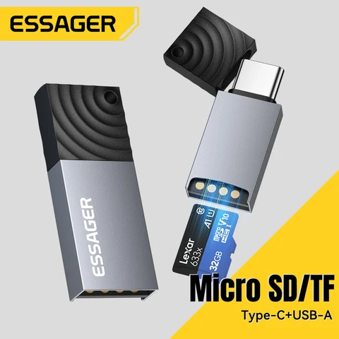 Essager 2 в 1 TF SD Card Reader Адаптер USB 2.0 для карт памяти Smart High Speed Card Reader Конвертер для ПК Аксессуары для ноутбуков