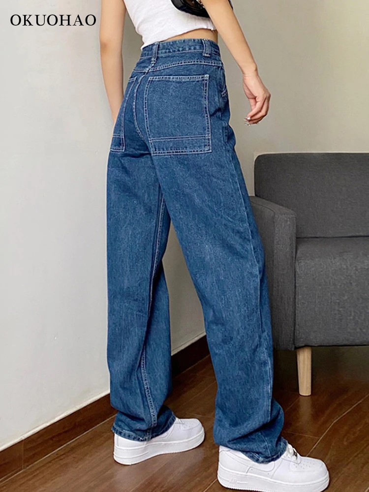 Женские модные джинсы брюки-карго мешковатые для мам джинсовые комбинезоны