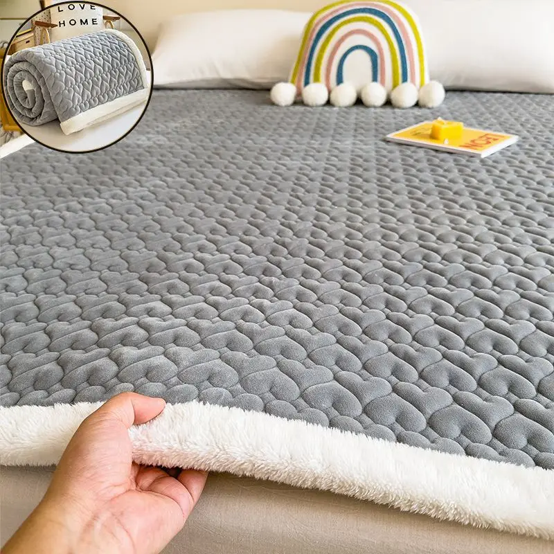 Зимний мягкий матрас с молочным бархатным покрытием двойное покрывало роскошная