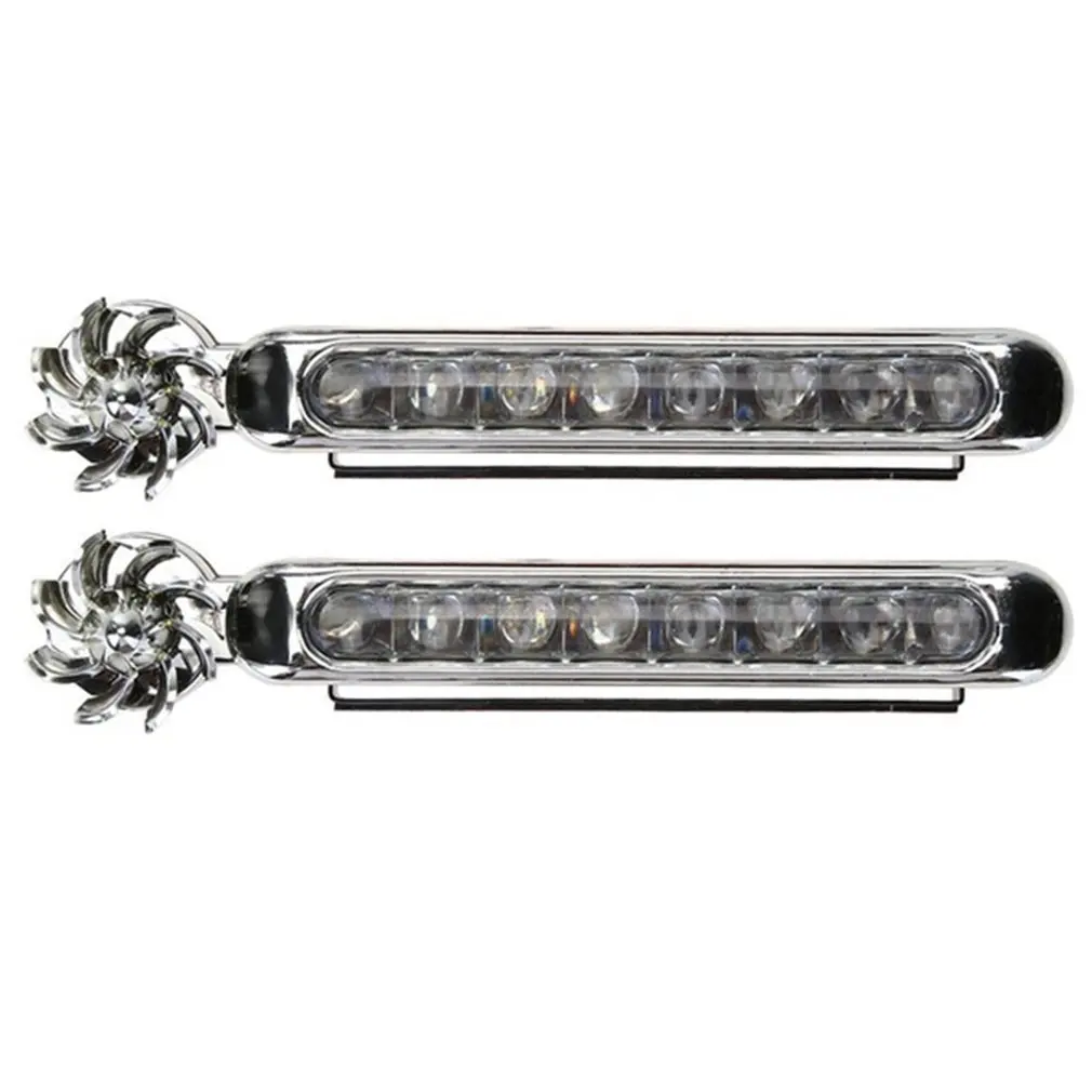 

2PCS Car Front Net Led Light Auto Wind Energy Light Front Head Auxiliary Running Light Flashing Light Signal Lamp