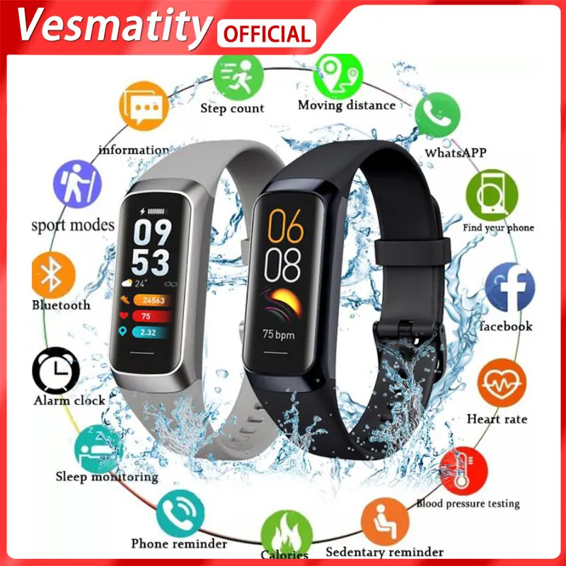 

For Apple Huawei Xiaomi C60 ECG Blood Pressure Heart Rate Sleep Monitoring Ladies Watch Men's Smart Watch Fitness Smart Watch