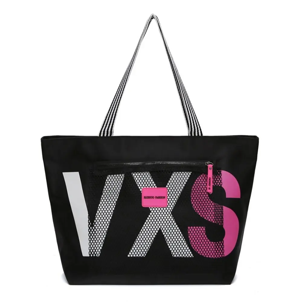 

Универсальная пляжная сумка большой емкости с буквенным принтом, дизайнерские повседневные дорожные сумки для покупок, нейлоновая женская сумка подмышками