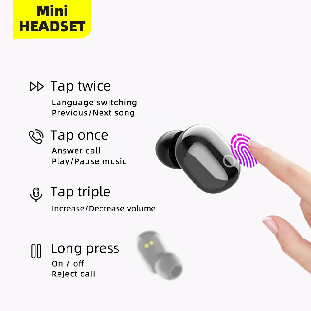 TWS наушники с шумоподавлением и микрофоном беспроводные гарнитуры синим зубом