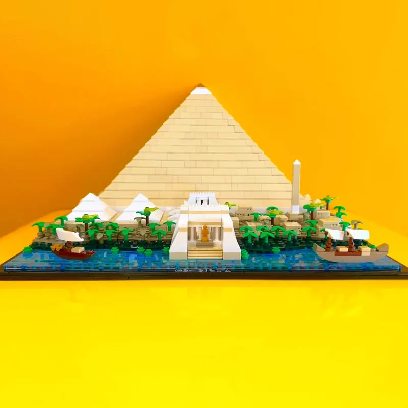 

Большая пирамида Гиза 21058, Совместимая модель городской архитектуры, уличный вид, набор строительных блоков, сборные игрушки «сделай сам», н...