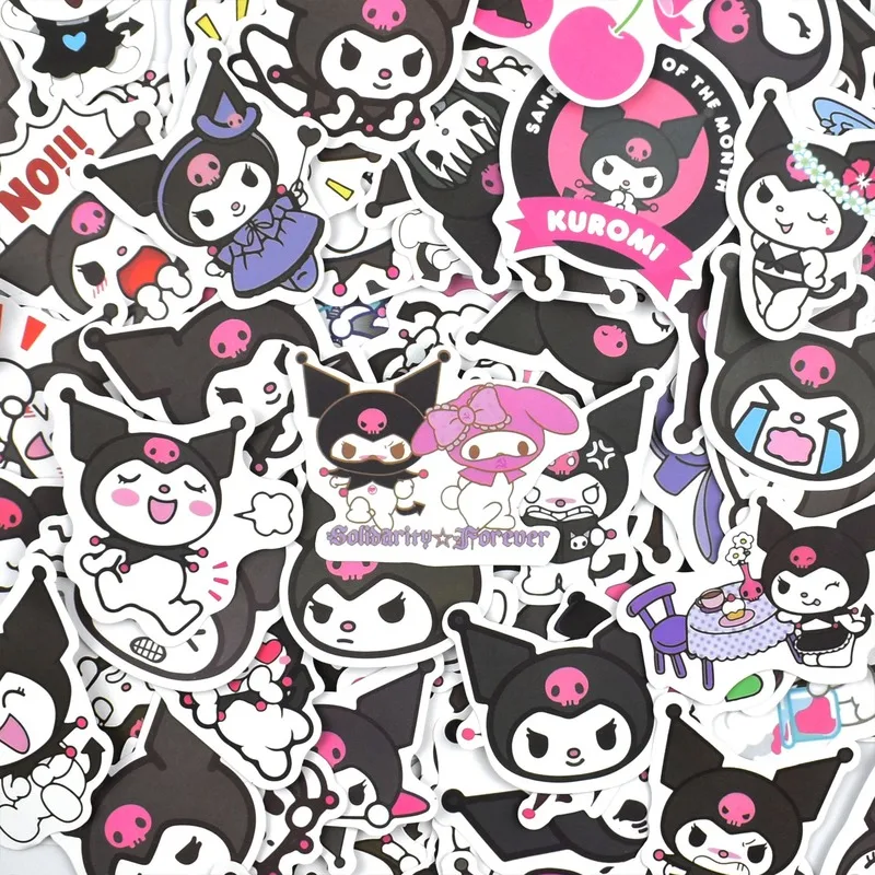 

50/100 шт., наклейки на ноутбук Sanrio Kuromi