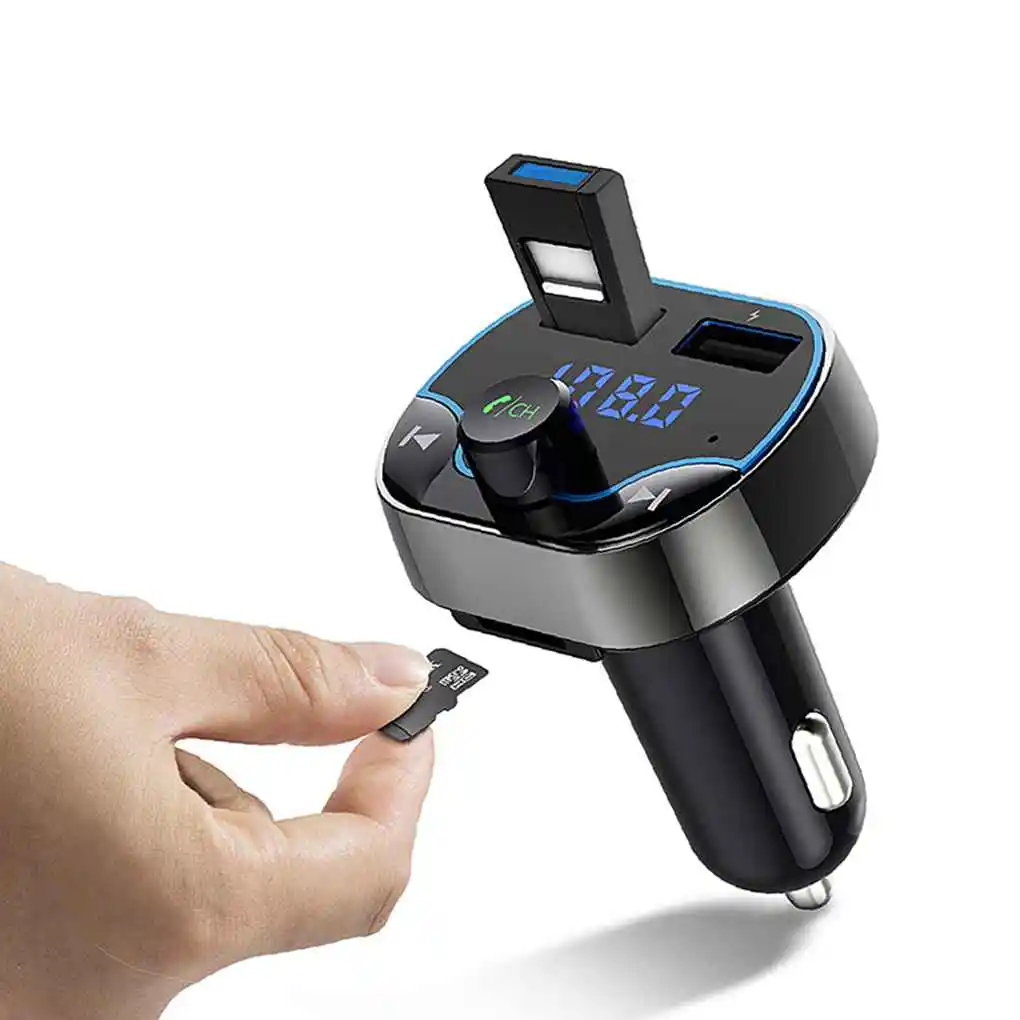 

Bluetooth-Совместимый Беспроводной автомобильный комплект гарнитуры с ЖК-дисплеем, FM-передатчик, автомобильное зарядное устройство с двумя USB, 2...