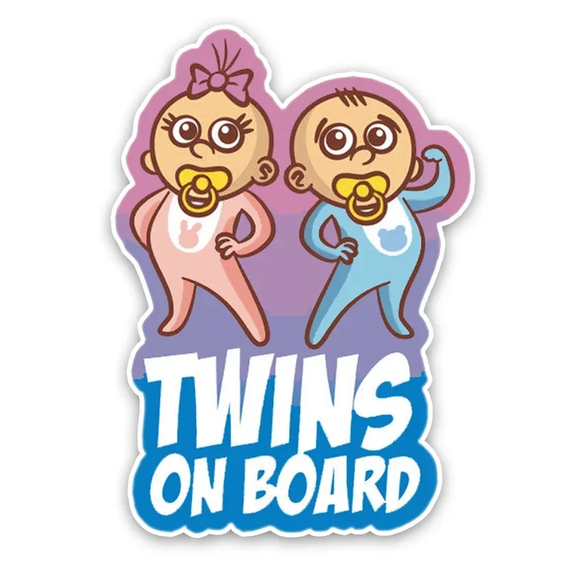 Индивидуальные детские наклейки в виде близнецов на автомобиль цветные